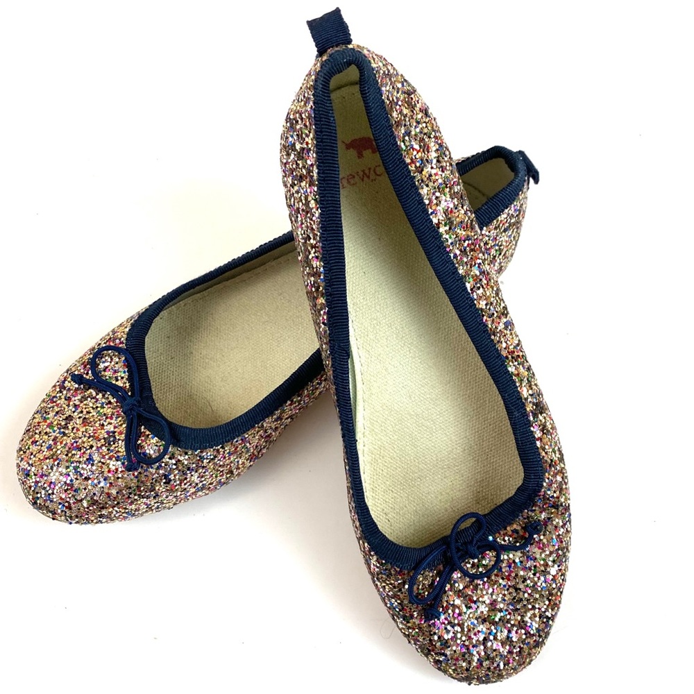 J. Crew Girls Classic Glitter Ballet Flats - EUC